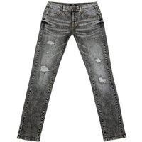 Acid Rain Washed Skinny Distressed Jeans