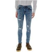 Acid Rain Washed Skinny Distressed Jeans