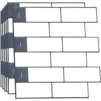 Walplus 3D Tile Stickers Peel And Stick Backsplash Splashback Decals Tile Transfer For Kitchen Bathroom Living Room Stick On Tile Waterproof - London Minimalist Brilliant White - 6 Pieces 30.5Cm 12inch