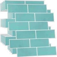 Walplus 3D Tile Stickers Peel And Stick Backsplash Splashback Decals Tile Transfer For Kitchen Bathroom Living Room Stick On Tile Waterproof - Capri Sea - 6 Pieces 30.5Cm 12inch
