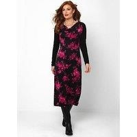 Joe Browns Floral Drape Dress - Black