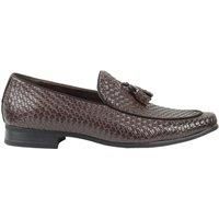 Mens Vintage Woven Leather Lined Tassel Moccasin Loafers Retro Smart Casual Shoes[A1594M,Dark Brown,UK 6 EU 40]