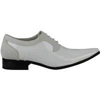 XPOSED Men's Stylish Faux Leather Formal Lace-Up Oxfords in White | Size: 8-Narrow Fit