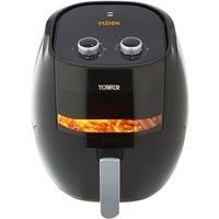Tower T17071 7L Vortex Vizion Manual Air fryer with Viewing window, Rapid air circulation technology for faster, healthier cooking , 1800w, Black