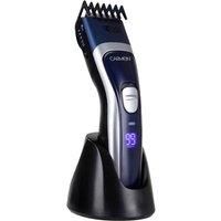 Carmen C81136 Men’s Signature Cordless Hair and Beard Trimmer with LED Display, 10 Adjustable Cutting Lengths and Rechargeable Battery, Midnight Blue