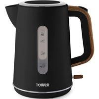 TOWER T10037BLK Jug Kettle with Rapid Boil, 1.7L, 3000W, Black