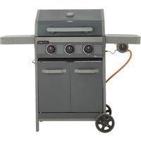 Tower T978523 Plus 3 Burner Gas BBQ with Side Burner & Waterproof Cover, Black