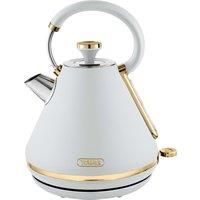 Tower T10044WHT Cavaletto Pyramid Kettle with Fast Boil, Detachable Filter, 1.7 Litre, 3000 W, White and Gold