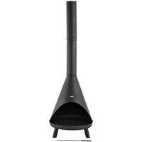 Tower T978538 Comet Contemporary Outdoor Chiminea / Log Burner / Patio Heater / Extra Tall 169cm, Made From High Grade Powder Coated Steel, Anti-Rust, Finished in Matt Black