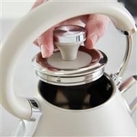Tower T10044MSH Cavaletto Pyramid Kettle with Fast Boil, Detachable Filter, 1.7L, 3000 W, Latte and Chrome Accents