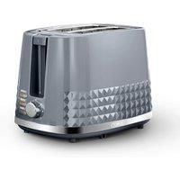 Tower T20082GRY Solitaire 2 Slice Toaster Black Chrome Accents, 850W, Grey