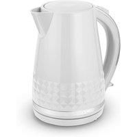 Tower T10075WHT Solitaire Kettle with 360° Swivel Base Cord Storage 1.5L 3KW White and Chrome Accents