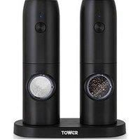 Tower T832243 Electronic Salt & Pepper Mill, Composite, Black