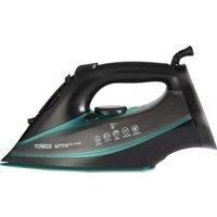 Tower CeraGlide T22013TL Ultra Speed Iron with Variable Steam, Black & Teal