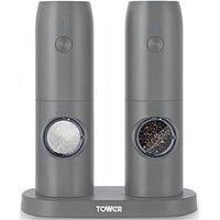 Tower T832243GRY Electric Salt & Pepper Mills, Plastic, Grey