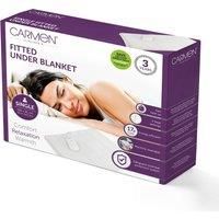 Carmen C81189 Single Fitted Electric Under Blanket with Overheat Protection, 85W, White