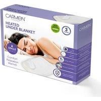 Carmen C81192 Single Heated Under Blanket with Overheat Protection, 40W, White