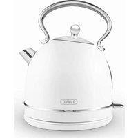 Tower T10076WHT Heritage Dome Kettle with Rapid Boil, 1.7L, 3000W, Optic White with Chrome Accents