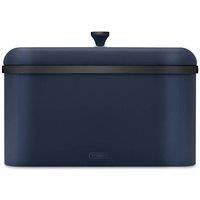 Tower T826136BLU Sera Bread Bin Midnight Blue and Smoked Trim, Stainless Steel