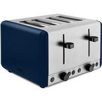 Tower T20086MNB Sera 4 Slice Toaster with 6 Browning Levels, Removable Crumb Tray, Defrost/Reheat/Cancel Functions, 1800W, Midnight Blue