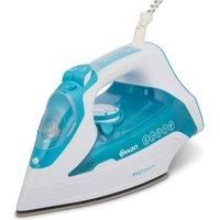 Swan SI12055AQ Steam Iron with Ceramic Soleplate, ProSteam Technology, Anti-Calc, Anti-Drip, Adjustable Temperature Dial and 360 Degree Swivel Cord, 3000W, White and Aqua