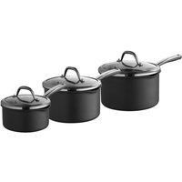 Good Food 3 Pc Saucepan Set, Hard Anodised, Partnership with Tower Grey GF900252