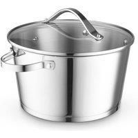 GF900264 Good Food in partnership Tower 24cm Casserole with Tempered Glass Lid, Satin Interior Finish, Induction Compatible, Stainless Steel