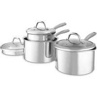 Good Food in Partnership with Tower Tri-Ply 3 Piece Saucepan Set GF900270