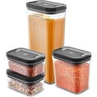 Good Food in partnership with TOWER GF847080 4 Piece Food Storage Set, Airtight Lids, Stackable Design, 1x Large, 1x Medium, 2 x Small, Transparent