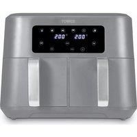 Tower T17137CGRY Vortx 8.5L Dual Basket Air Fryer with Dual Cook Function, 2400W, Grey & Chrome