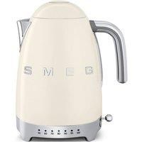 Smeg 50’s Style Retro Range Breakfast Set, 1.7L 3000W Variable Temperature Kettle and Multi-Functional Control 2-Slice 950W Toaster, Cream, KLF04CRUK/ TSF01CRUK