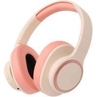 iTek Core I59006PNK Wireless Bluetooth Headphones with Foldable Design, Built-In Microphone, Rechargeable Battery and Soft Padded Ear Cushions, Pink