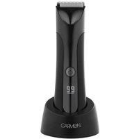 Carmen C81208 Hydra Professional IPX7 Wet and Dry Body Trimmer with LED Display, Premium Titanium Coated Blades, Turbo Technology, Two Comb Attachments, 60-Minute Cordless Runtime, Black and Titanium
