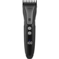 Carmen C81207 Hydra Men’s Professional IPX7 Hair Clipper with LED Display, Premium Titanium Coated Blades, Turbo Technology, Adjustable Cutting Length, 60 Minute Cordless Runtime, Black and Titanium