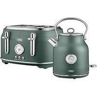 Tower Renaissance Kettle & 4 Slice Toaster Forest Green Matching Kitchen Set
