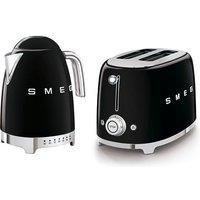 Smeg Kettle and Toaster, 50’s Style Retro Range, KLF04BLUK/TSF01BLUK, Black