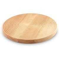 Sur La Table SLT847083 Round Medium Chopping Board for Meats, Vegetables and Fruits, Easy to Clean, Made with FSC Certified Materials, 30.5 x 30.5 x 2.5cm, Colour Me Happy, Natural Wood