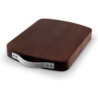 Sur La Table SLT847101 Large Rectangular Butchers Block, Acacia Wood, Brushed Nickel Handles, Walnut Colour