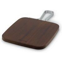 Sur La Table Core Square Paddle Board, Serving Board, Acacia Wood, Brushed Nickel Handle, Walnut Colour