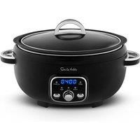 Sur La Table SLT16010BLK Core 3.5 Litre Digital Slow Cooker for Stews and Casseroles, Digital LED Screen, 3 Temperature Functions, Removable Aluminium Pot, Energy Saving, 200W, Black