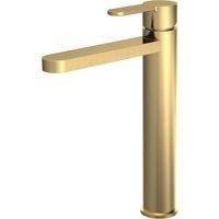 Nuie Arvan Tall Mono Basin Mixer Tap - Brushed Brass