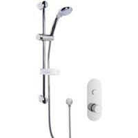 Nuie Concealed Round Thermostatic Push Button Valve & Kit Chrome