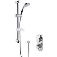 Nuie Binsey Twin Round Thermostatic Concealed Shower Valve Slider Rail Kit
