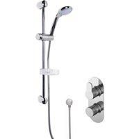 Nuie Arvan Twin Round Thermostatic Concealed Shower Valve Slider Rail Kit Chrome