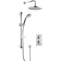 Nuie Twin Round Thermostatic Concealed Complete Mixer Shower Diverter Chrome