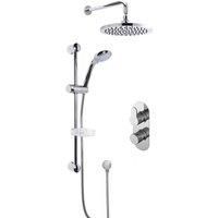 Nuie Arvan Twin Thermostatic Concealed Complete Mixer Shower Diverter Chrome
