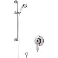 Nuie Edwardian Round Manual Concealed Shower Valve with Slider Rail Kit - Chrome