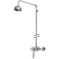 Nuie SBT53MV1 Bundle Traditional Bathroom Exposed Manual Shower Valve and Victorian Inspired Rigid Riser Kit, Chrome