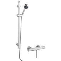Nuie Minimalist Thermostatic Bar Shower Valve Single Function Slider Rail Kit