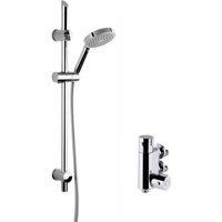 Nuie Vertical Thermostatic Bar Shower Valve Slim Single Function Slider Rail Kit